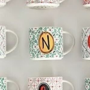 Anthropologie "N" Jo friendship Mug - green/yellow